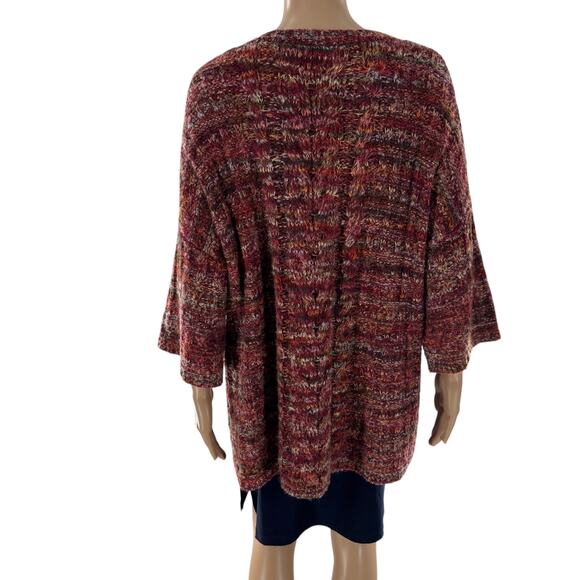 Peruvian Connection Red Multi Color Knit Pullover Sweater - Picture 6 of 8
